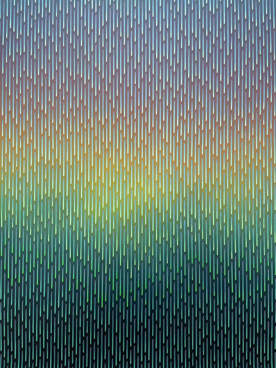 Gradient pattern with vertical lines transitioning from blue to green