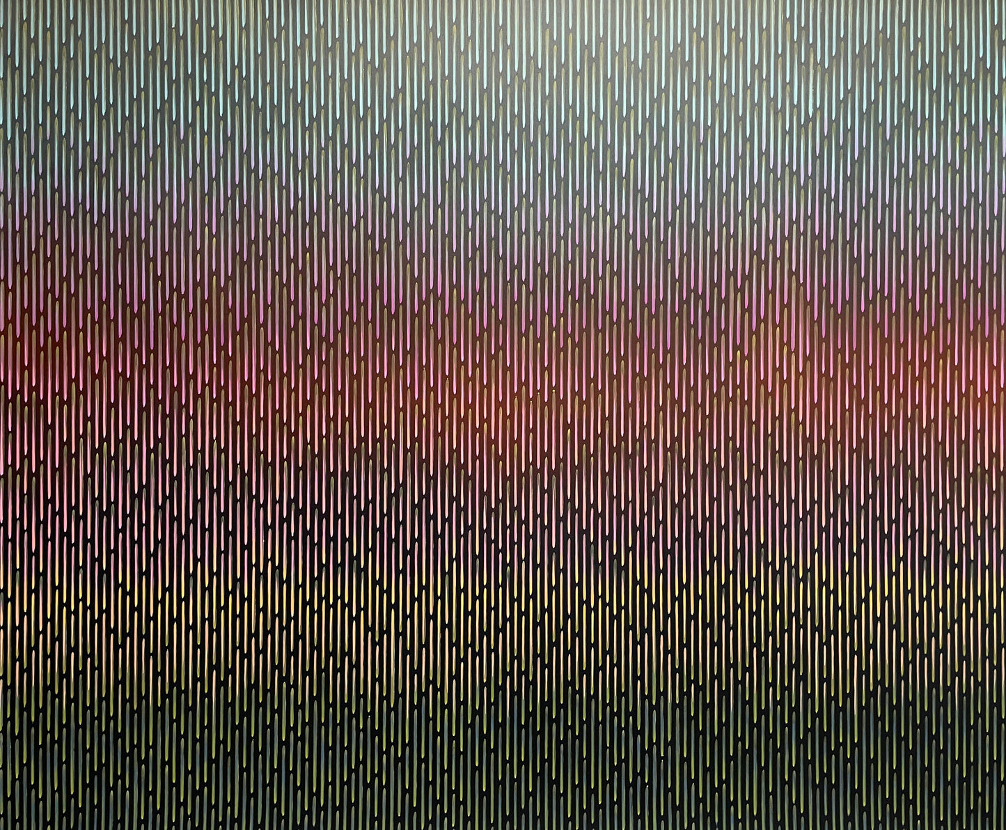 Vibrant dawn abstract landscape Mirage No. 71 by Vasyl Kolodiy, contemporary premium artwork on fine linen canvas.