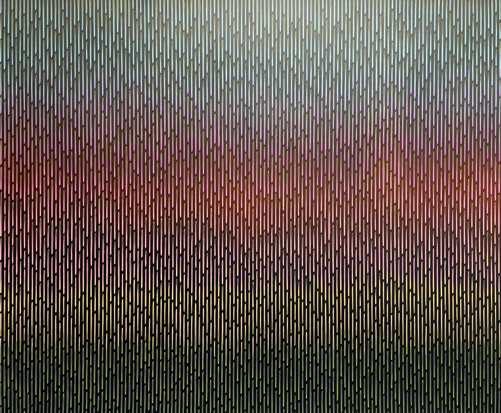 Vibrant dawn abstract landscape Mirage No. 71 by Vasyl Kolodiy, contemporary premium artwork on fine linen canvas.