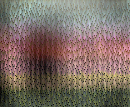 Vibrant dawn abstract landscape Mirage No. 71 by Vasyl Kolodiy, contemporary premium artwork on fine linen canvas.