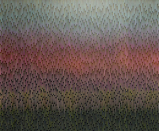 Vibrant dawn abstract landscape Mirage No. 71 by Vasyl Kolodiy, contemporary premium artwork on fine linen canvas.